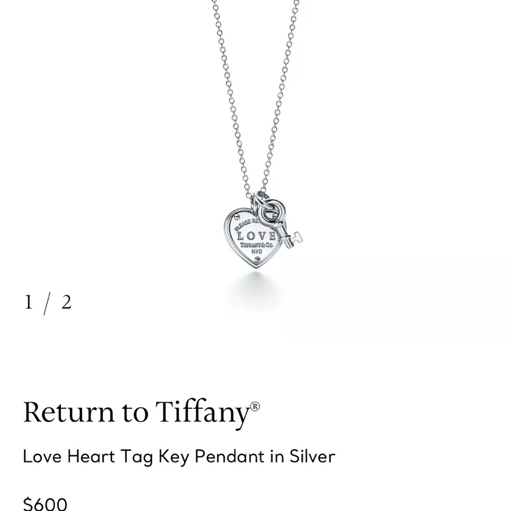 Tiffany & Co. Silver Love Heart Key Necklace